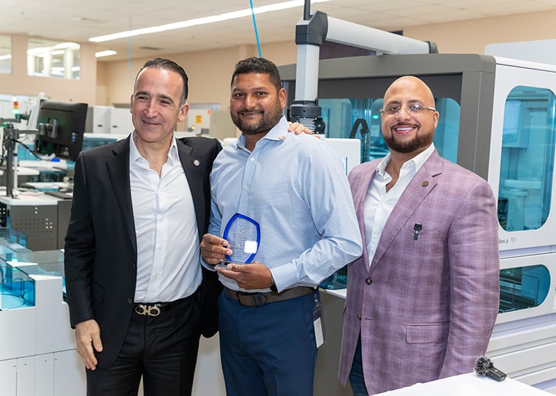 Left to right: Ernesto Lopez (Empresas Aries), Shawn Maniram (Access Medical Labs Facilities Team Lead), Adam El-Hosseiny (COO of Access Medical Labs)