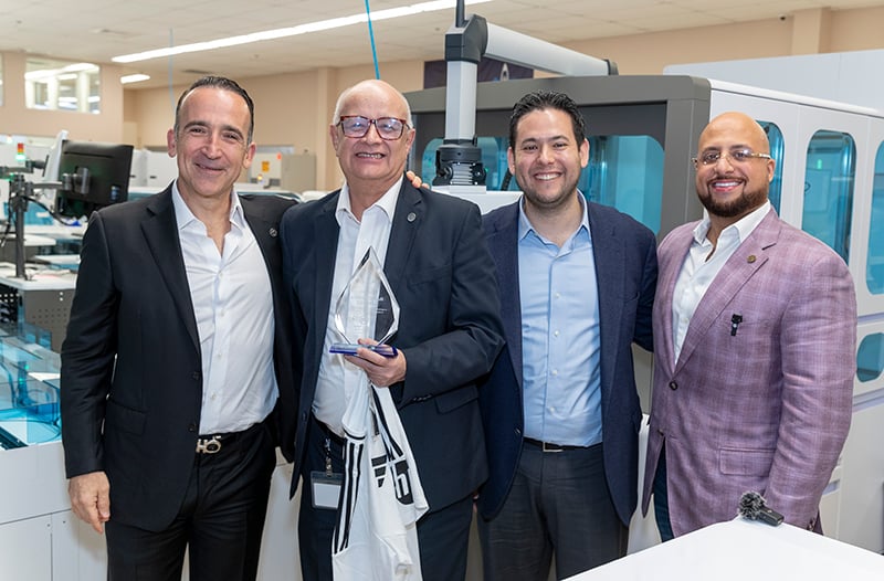 Left to right: Ernesto Lopez (Founder of Empresas Arias), Mario Garcia (Empresas Arias), Oscar Ramirez (CFO of Access Medical Labs), Adam El-Hosseiny (COO of Access Medical Labs)