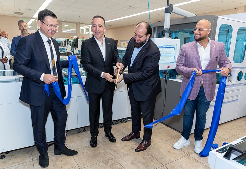 Left to right: Antonio Vergara (Senior VP of Sales Roche), Ernesto Lopez (Founder of Empresas Arias), Sharif El-Hosseiny (CEO of Access Medical Labs), Adam El-Hosseiny (COO of Access Medical Labs)