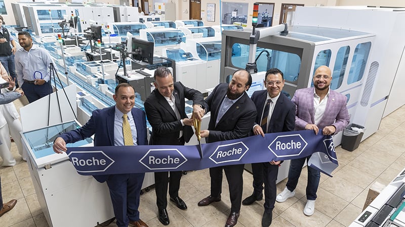 Left to right:  Adam Berman (VP of Sales Roche), Ernesto Lopez (Founder of Empresas Arias), Sharif El-Hosseiny (CEO of Access Medical Labs), Antonio Vergara (Senior VP of Sales Roche), Adam El-Hosseiny (COO of Access Medical Labs)