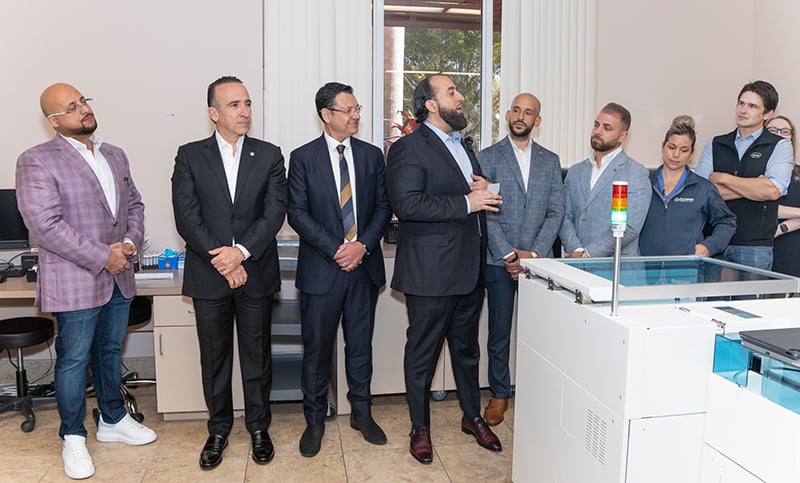 Left to right: Adam El-Hosseiny (COO of Access Medical Labs), Ernesto Lopez (Founder of Empresas Arias),  Antonio Vergara (Senior VP of Sales Roche), Sharif El-Hosseiny (CEO of Access Medical Labs)