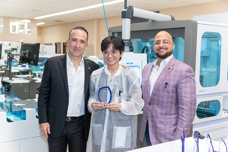 Left to right: Ernesto Lopez (Founder Empresas Arias), Leann Enriquez (Access Medical Labs), Adam El-Hosseiny  (COO of Access Medical Labs)